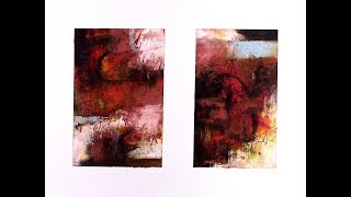 Abstract Art-Arches Oil Paper Demo-Oil Cold Wax Medium-Diptych