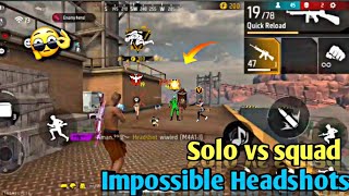 Solo vs squad Impossible Headshots Gameplay 👿 With Mp40 || Garena Free fire -