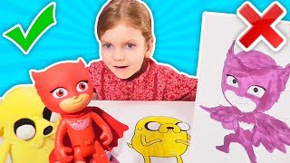 3 МАРКЕРА ЧЕЛЛЕНДЖ ! Герои в масках Алетт и Капкейк! 3 MARKER CHALLENGE PJ MASKS and CUPCAKE BEARS