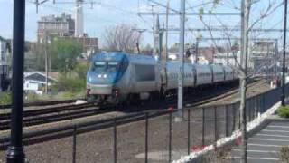 Regional Pulling out of New London CT by Shaws Cove RR bridge