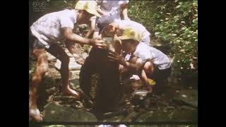 Japan 1970s Sawa crab removal in the swamp/Enlèvement du crabe Sawa dans le marais/１９７０年代 沢でサワガニ取り