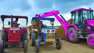 JCB 3dx Backhoe Loading Mud in Mahindra 475 Di tractor JCB miti khudai JCB cartoon #jcb #jcnvideo