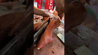 Amazing Asian streets food cutting the whole duck meat #cactusfoodies #shorts #meat #duck