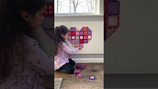 PicassoTiles PicassoToys Magnetic Tiles DIY Home Decoration Love Heart Kids Fun Valentine's Day