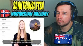 🇦🇺AUSTRALIAN LEARNS ABOUT Sankthansaften | Jonsok | Saint John's Eve (Norwegian Holiday) REACTION!!