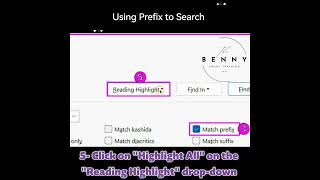 How to use Match Prefix to search in MS Word