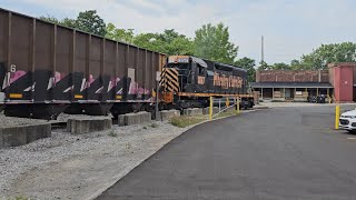 W&LE SD40-3 #3067 navigates down the steep grade of the B&O, Medina Ohio, 8-27-24