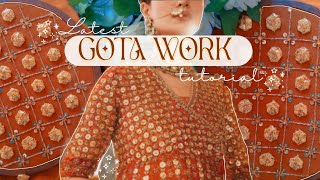 ✨Gota work tutorial ✨Beads embroidery design