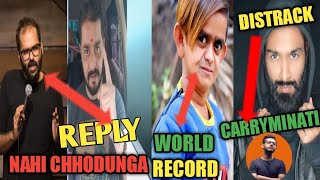 Amir Siddiqui Distrack carryminati?? Hindustani Bhau Angry Kunal Kamra, Chotu Dada World Record,....