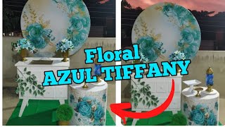 Tema de Festa FLORAL AZUL TIFFANY.