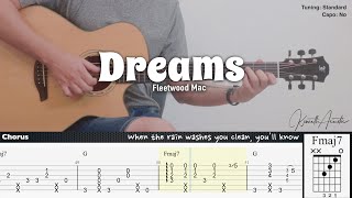 Dreams - Fleetwood Mac | Fingerstyle Guitar | TAB + Chords + Lyrics