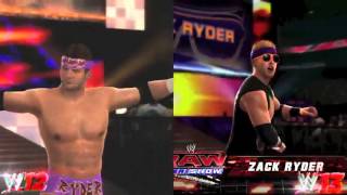 WWE 13: WWE 12  Zack Ryder Comparison