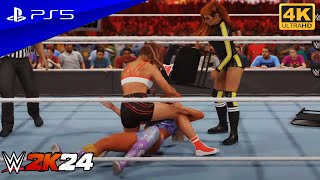 WWE 2K24 - Charlotte Flair vs Becky Lynch vs Ronda Rousey | Showcase Match | PS5™ [4K60]