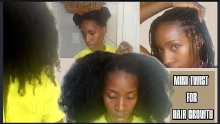 MINI TWIST Tutorial FOR HAIR GROWTH no extentions | PROTECTIVE STYLE ON NATURAL 4C HAIR #microlocs