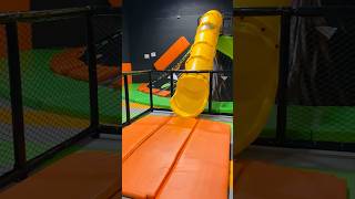 Indoor trampoline place big slide #indoorplayground