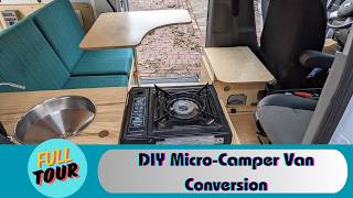 Full Tour in 6 Minutes of a DIY Micro-Camper Van NV200 with gorgeous woodwork.