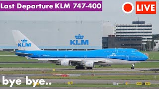 LIVE Streaming 🔴#SCHIPHOL AIRPORT - KLM 747 PH-BFV DEPARTURE