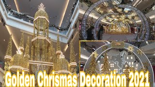 GOLDEN CHRISMAS DECORATION 2021 IN FESTIVAL WALL MALL HONG KONG