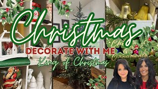 *NEW* COZY 🎄CHRISTMAS || DECORATE WITH ME ||  VINTAGE DECOR ||  🎄KING OF CHRISTMAS