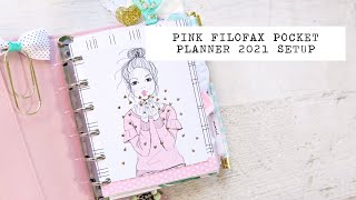 Pink Filofax Domino Soft Pocket Planner 2021 Setup