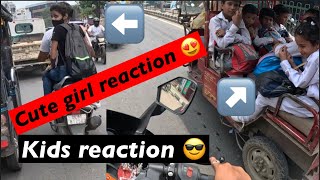 Ktm rc 390 का jalwa😎cute girl reaction on Rc exhaust 😂🔥 #ktm #reaction #duke #duke390 #rc390