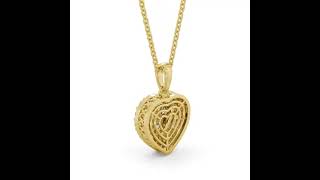 Halo Round Diamond Heart Pendant 18K Yellow Gold   PDRD10YG1812 HP24