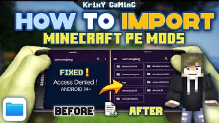 HOW TO IMPORT MINECRAFT PE MODS INTO MAIN GAME DIRECTORY WITHOUT ROOT ANDROID ( Android/Data ) !