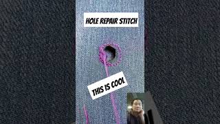 Hole Repair Stitch DIY #diy #hole stitching