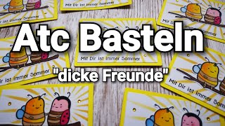 ATC Basteln "Dicke Freunde" I Create a Smile I Quicktipp zum Kleben von Glitzersteinchen