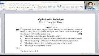 Queuing Theory examples