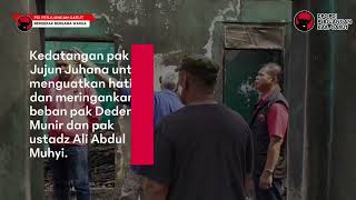 Memo Hermawan bantu guru ngaji 1 kobong dan rumah terbakar di Sindangsuka Cibatu