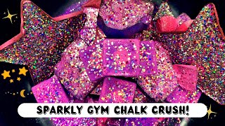 Beautiful Dyed SPARKLY Crush! EDIT! Satisfying Relaxing Breaking Ader Gym Chalk Stress Relief ASMR