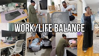 9-5 WORK DAY ROUTINE! BALANCING HOME & WORK LIFE, DAILY CLEANING ROUTINE, UPDATING OFFICE SPACE