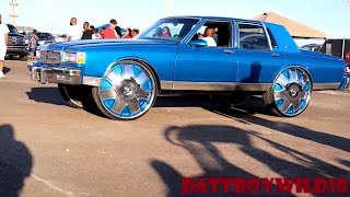 Blue LS Brougham Box Chevy on 30's Dub Floaters