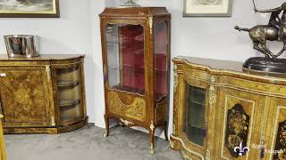 Antique French Ormolu Mounted Walnut Display Cabinet