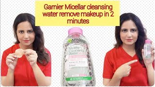 How to Remove heavy makeup in 2 minutes/ Garnier Micellar Cleansing Water Review