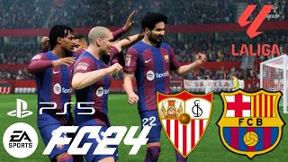 ［FC24］Jugando Liga Española Sevilla FC vs Barcelona Gameplay sin comentarios