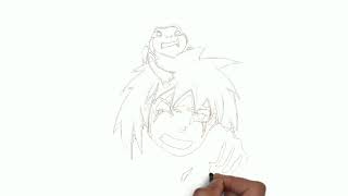 how to draw jiraiya, jiraiya, how to draw