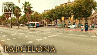 Walking in Barcelona, Spain. 4K City Walk