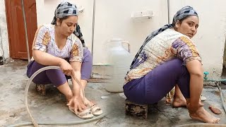 How To Wash Feet And Face For Softness | Pakistani Housewife Lifestyle | Village Woman Work