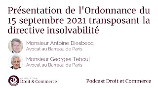 Présentation de l'ordonnance du 15 septembre 2021