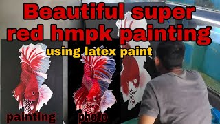 SUPER RED HMPK on canvas latex painting by @Lampingasantv