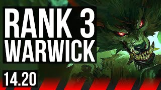 WARWICK vs TAHM KENCH (TOP) | Rank 3 Warwick, 7 solo kills, 66% winrate | TR Diamond | 14.20