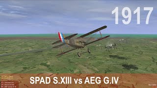 SPAD S.XIII vs AEG G.IV  -  air combat