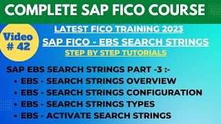 SAP FICO Class - 43 | Use of Search Strings in SAP EBS | EBS Search String Configuration