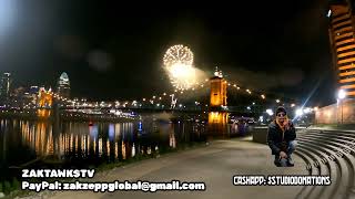 ZAKTAWKSTV VISITS FIREWORKS ON THE OHIO RIVER! EXCELLENT POSTCARD VIEW 🪟