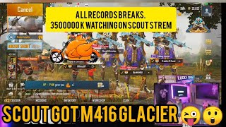 😮 SCOUT GOT FINNALY M416 GLACIER 🙃 | SCOUT REACTION ON M416 AND 3500000 WHATCHING RECORD ON PUBG