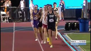 SEC TF 2022 : SAM WHITMARSH (TAMU) NEW PB IN PRELIMS 800M - ATHLETE OF 800 UNIVERSITY