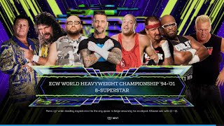 WWE 2K24 CM Punk vs The Dudley Boyz vs The Sandman vs Terry Funk vs Rob Van Dam vs Jerry Lawler