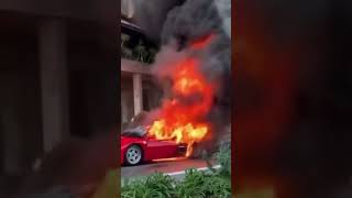 Ferrari F40 catches fire